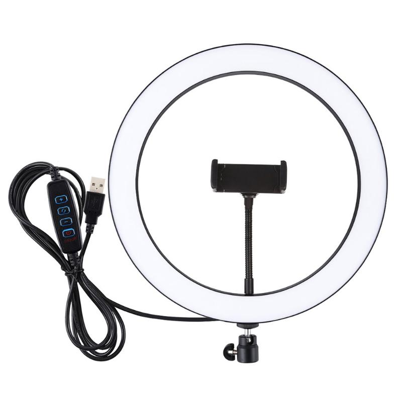 

30cm 11.8 Inch RGB Dimmable LED Ring Photography Light Selfie Fill Light Photography Tripod With Phone Clip