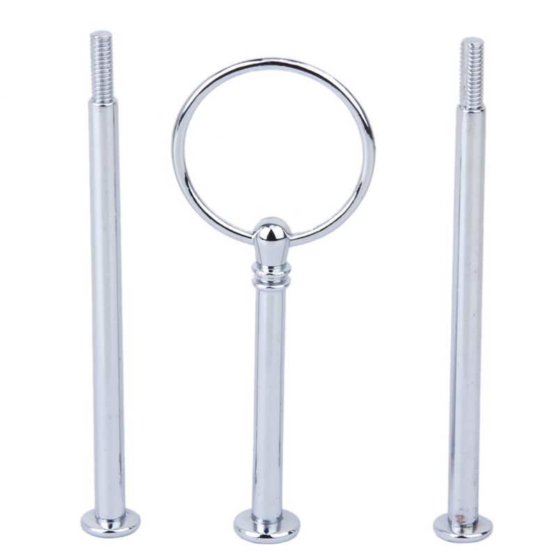 

3-Tier Round Ring Cake Cupcake Plate Stand Display Holder Handle Fittings (Silver