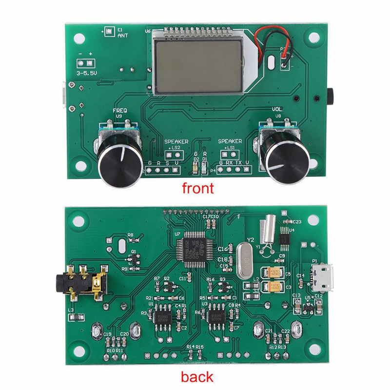 

FM Radio Receiver Module 87-108MHz Frequency Modulation Stereo Receiving Board with LCD Digital Display 3-5V DSP PLL