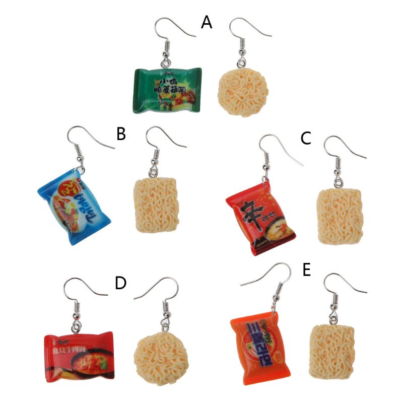 

Creative Small Simulation Hook Earrings Funny Instant Noodle Chili Drop Earrings Women Fashion Jewelry