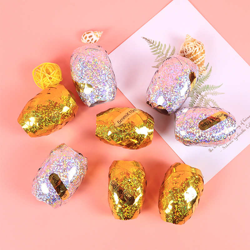 

6PCS/Pack 5mm*10m Balloon Rope Foil Balloon Laser Ribbon For Air Wrapping Tap Home Wedding Birthday Party Decoration