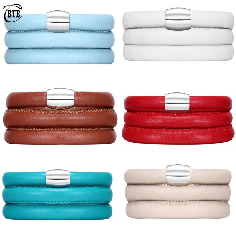 

59cm/3 wrists DIY charm pendant leather bracelet for woman fashion jewelry