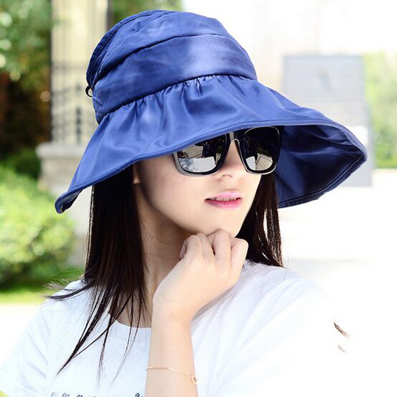 

2020 Summer Women's Wide Brim Beach Sun Hat Fashion Chapeu Feminino Foldable Visor Cap Outdoor Anti-UV Cap, Purple
