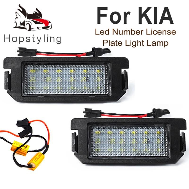 

2Pcs No Error LED Number License plate light Lamps For Kia Rio 3 Kia Picanto TA Soul 2 AM Niro, As pic