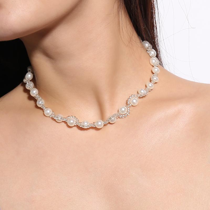 

Women's Jewelry Elegant Atmosphere Luxury Joker Pearl Handmade Beaded Women's Necklace