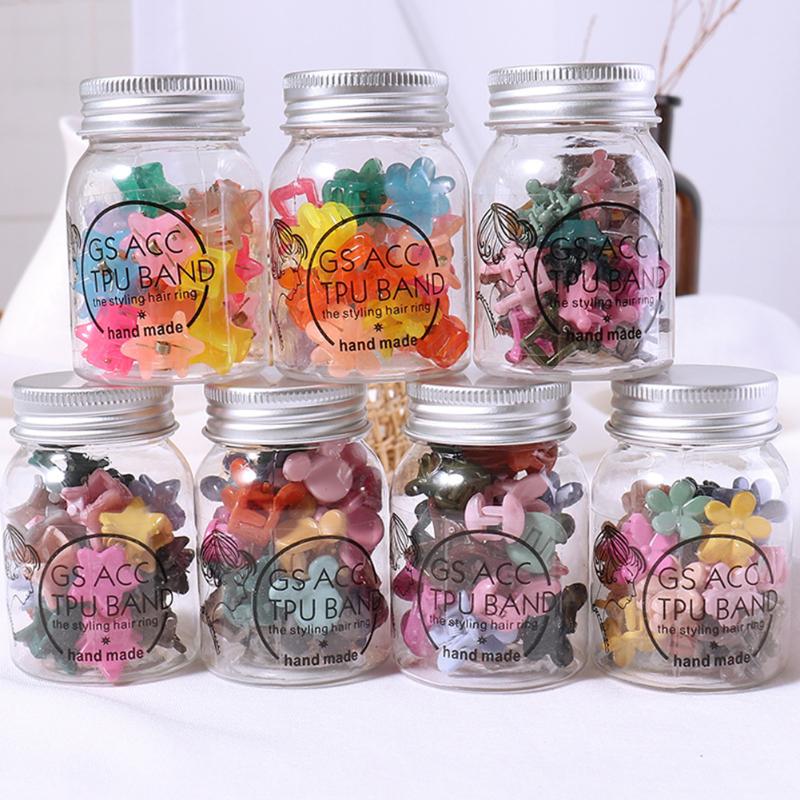 

1Bottle New Fashion Baby Girls Small Hair Claw Cute Candy Color flower Hair Jaw Clip Children Hairpin Accessories Wholesale