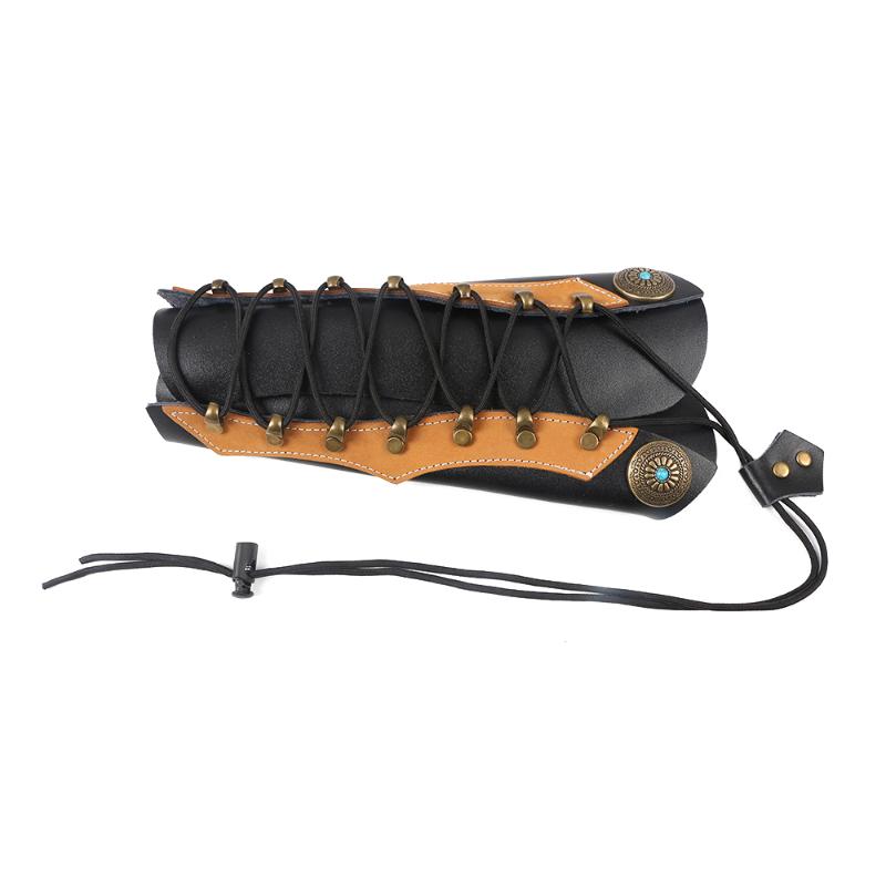 

Cow Leather Arm Restraint Protector Guard pull Bow Arm for Shooting Barcer Hunting Archery Accessory, Black