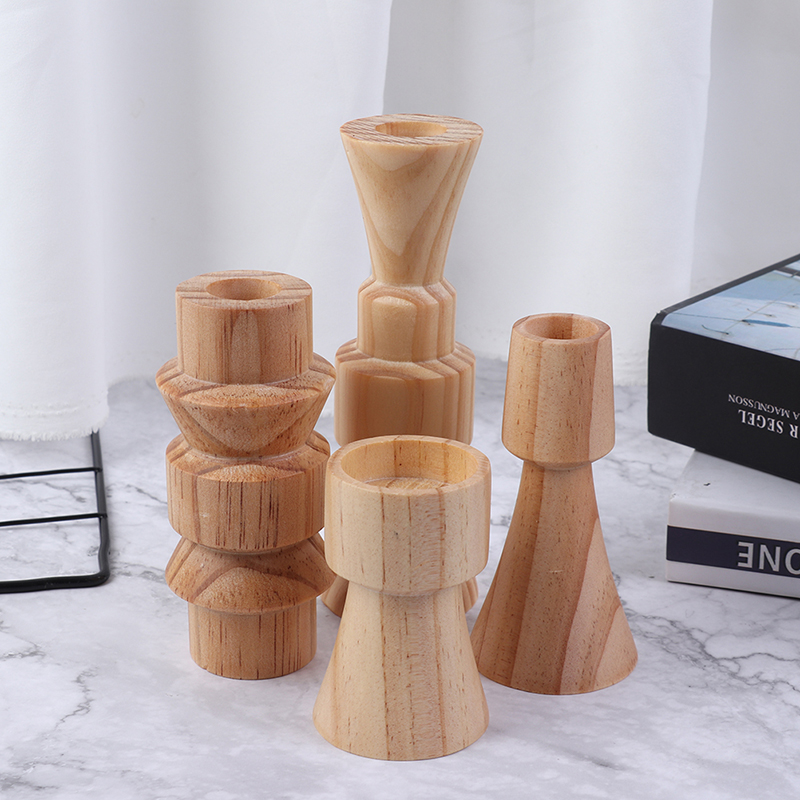 

New Hot Candlesticks Holders Wood Classic Craft Candlesticks Holders Wedding Decorations Wholesale