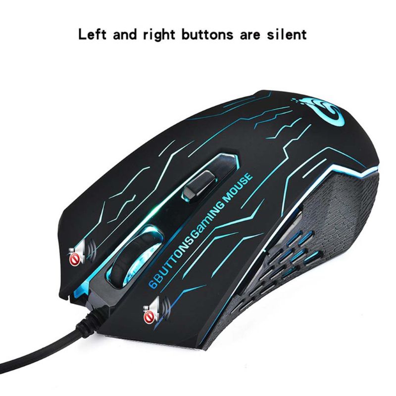 

Wired Gaming Mouse 6 Buttons 2400 DPI Mute Optical Mice for PC Laptop Notebook