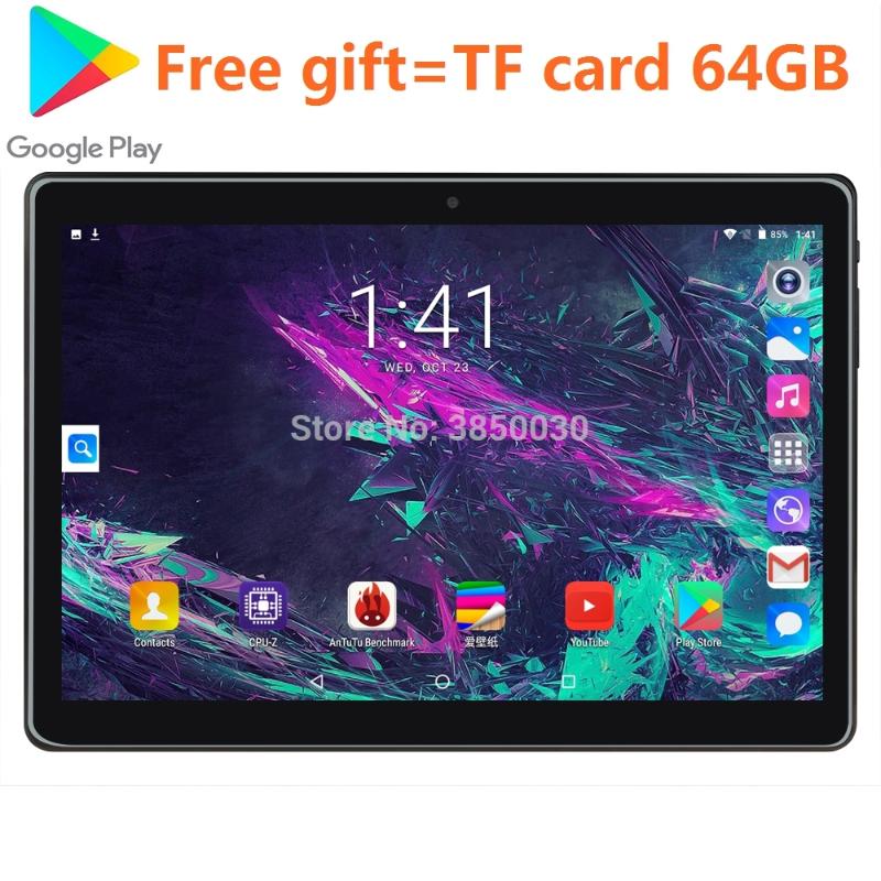 

2.5D New 10 inch tablet PC 3G Android 9.0 tablets Ram 2GB Rom 32GB WiFi GPS 10.1 tablet IPS Dual SIM GPS DHL Free +64GB TF card, White