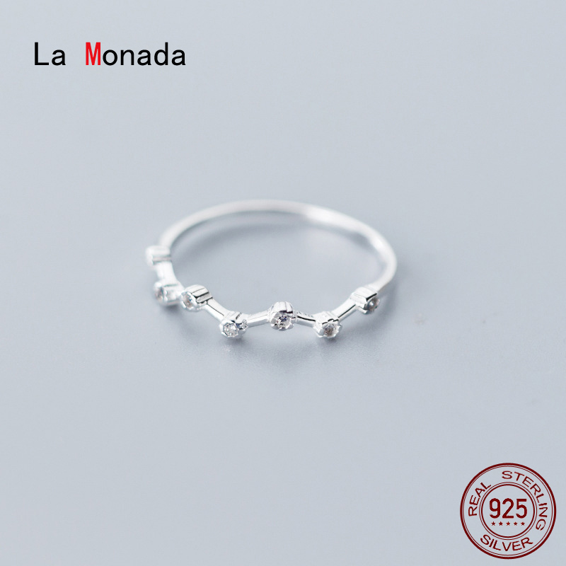 

La Monada Finger Women Ring 925 Sterling Silver Seven Star Minimalist Rings For Women 925 Silver Fine In Jewerly Rings Woman