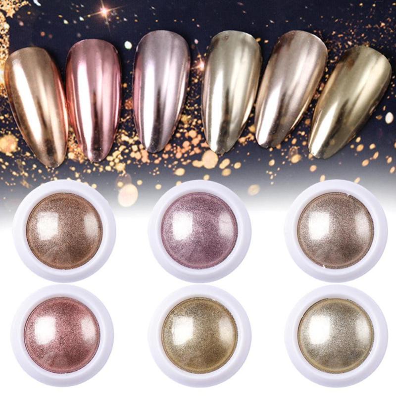 

Nail Art Mirror Pigment Powder Nail Glitters Dip Powder Gold Series Shining Chrome Manicure Decoration UV Gel Polish