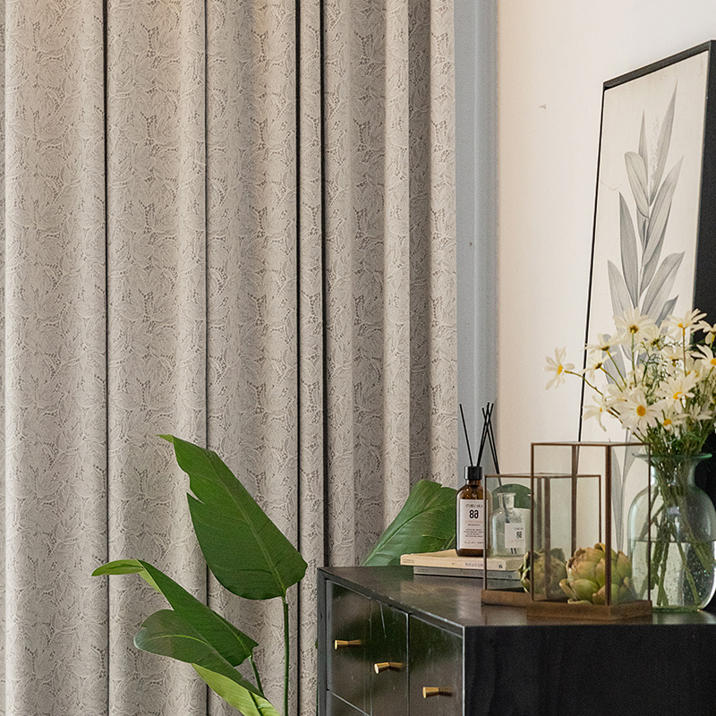 

Beige Lace Windows Drapes European Modern Elegant Noble Printing Shade Curtain For Living Room Bedroom JK097Y, Coffee