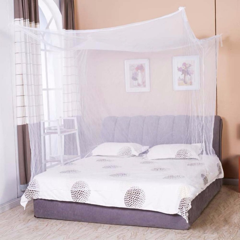 

Mosquito Net Moustiquaire Canopy White Four Corner Post Student Bed Netting Queen King Twin Size For Drop