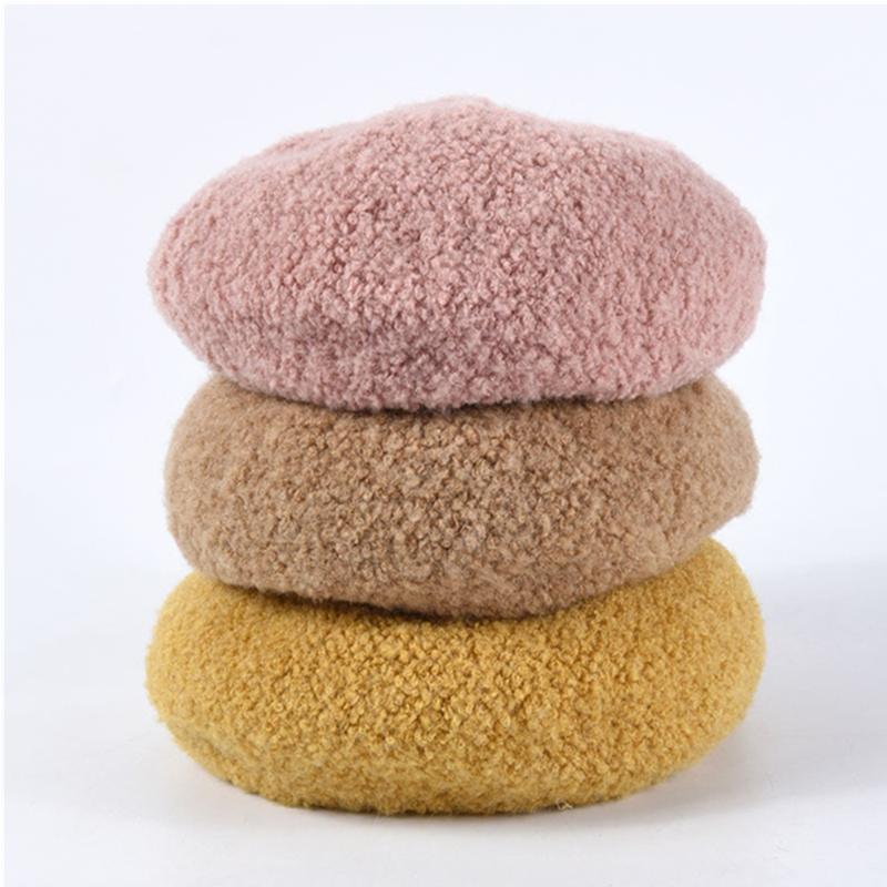 

Autumn and winter new products alpaca Beret ladies retro flat cap Solid color wild painter hat warm walking hat octagonal