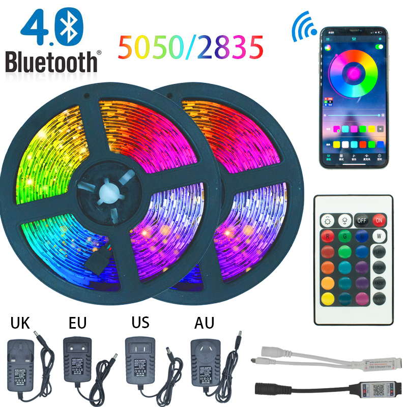 

LED Strip Light Bluetooth luces Led RGB 5050 2835 Waterproof Flexible Lamp Tape Ribbon With Diode Tape DC 12V 5M 10M 32.8ft 20M