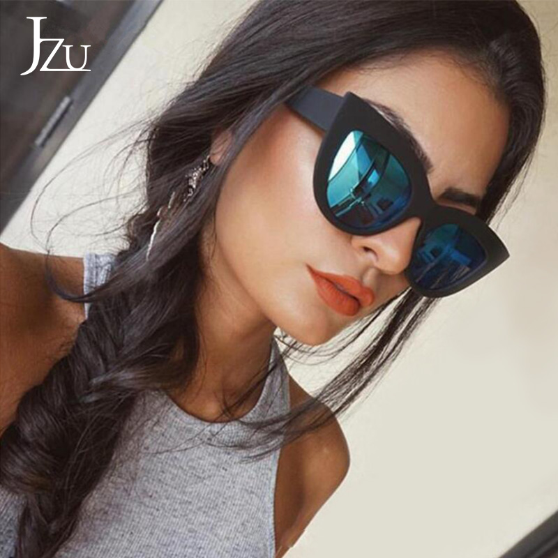 

Retro sunglasses ladies thick frame cat eye fashion brand designer mirror lens sexy glasses shading sunglasses female UV400