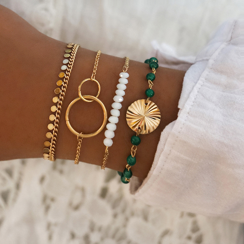 

Yobest Bohemian round Wave Charm Bracelets For Women Handmade Chain Beads Strand Bracelets Sets Jewelry Gifts 2020 New