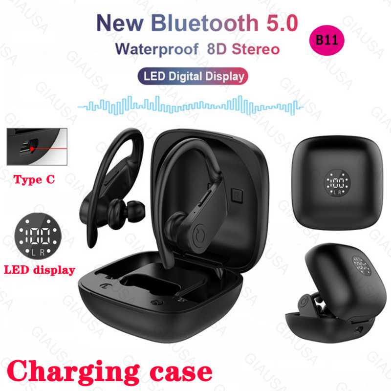 

New Arrival B11 Wireless Bluetooth Led Digital Display 5.0 waterproof 9D stereo Suitable for all mobile phones