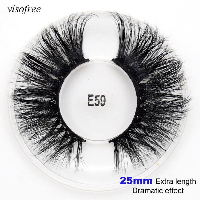 

Visofree 5D mink lashes false eyelash extra length 25mm eyelashes Big dramatic volumn lashes thick maquillaje E59
