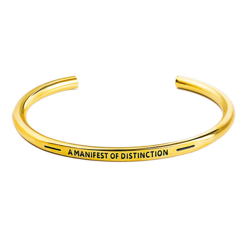 

Fashion Energy Bangle Women Men Personality Letters Opening Bracelet A Manifest of Distinction Bracelet