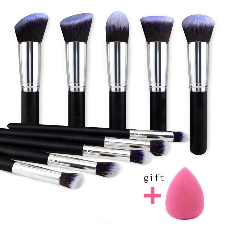 

Makeup Brushes tool set 10pcs Professional Powder Foundation Eyeshadow Make Up Brushes Cosmetics Soft Synthetic Hair