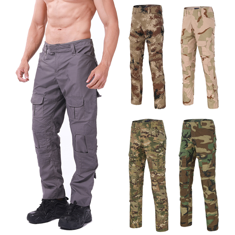 

2020 New Outdoor Thick Camouflage Hiking Pants Tactical Pants Men Breathable Climbing Combat Army Trousers 3XL, Black