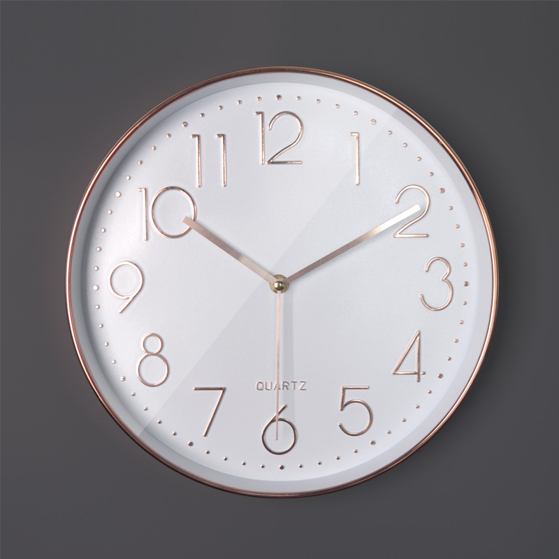 

Plastic round 30cm Nordic simple silent quartz wall clock quiet sweep non tick home art decoration wall clock modern design