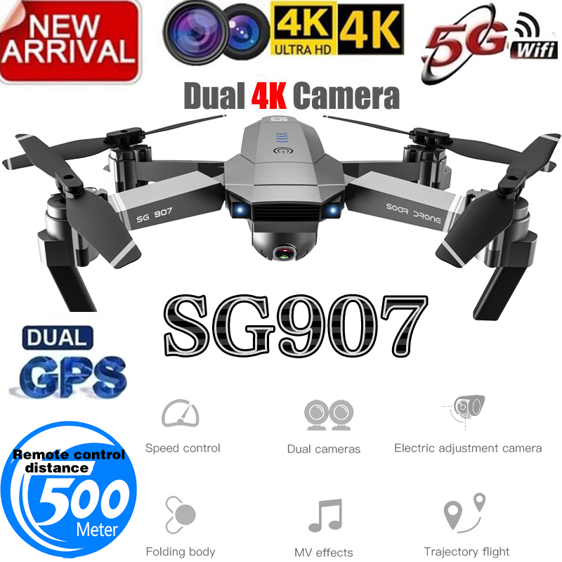 

SG907 Quadcopter GPS Drone with 4K HD Dual Camera Wide Angle Anti-shake WIFI FPV RC Foldable Drones Professional GPS Follow Me