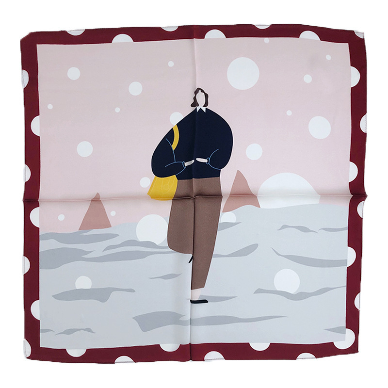 

2020 New Elegant Silk Scarf Square Shawl Print Women Neck Scarves Wraps Foulard Female Bandana Hair Head Band Kerchief