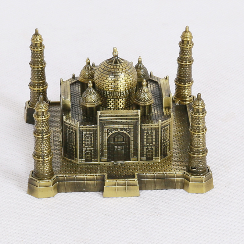 

ERMAKOVA Metal Taj Mahal Figurine Statue World Famous Landmark Building Model Office Desktop Decoration Souvenir Gift