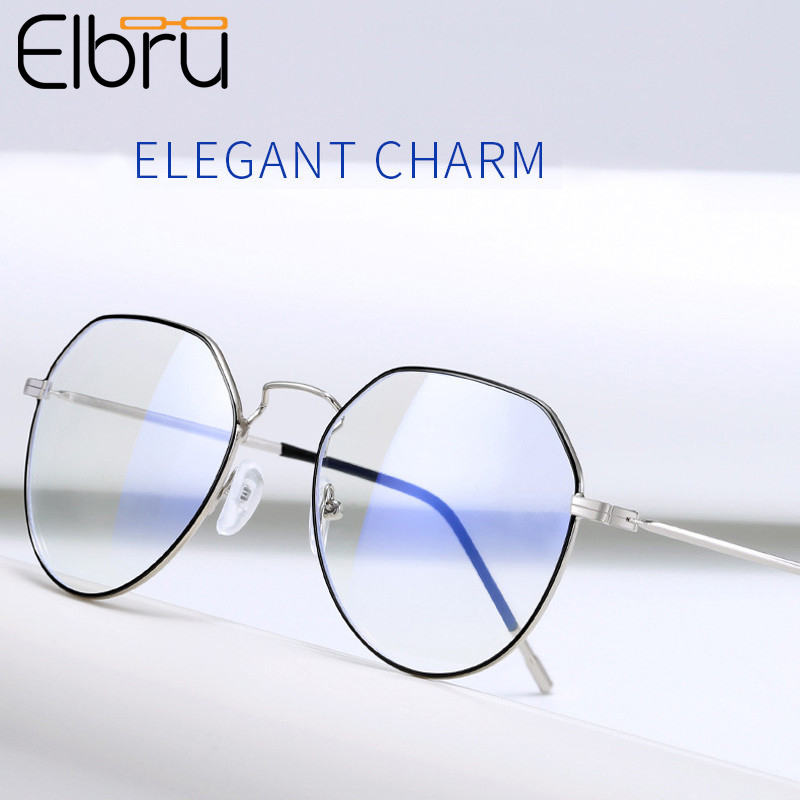 

Elbru Anti-blue Radiation Glasses Frame Women Men Vintage Clear Lens Optical Glasses Myopia Eyeglasses Frames Eyeglasses Eyewear