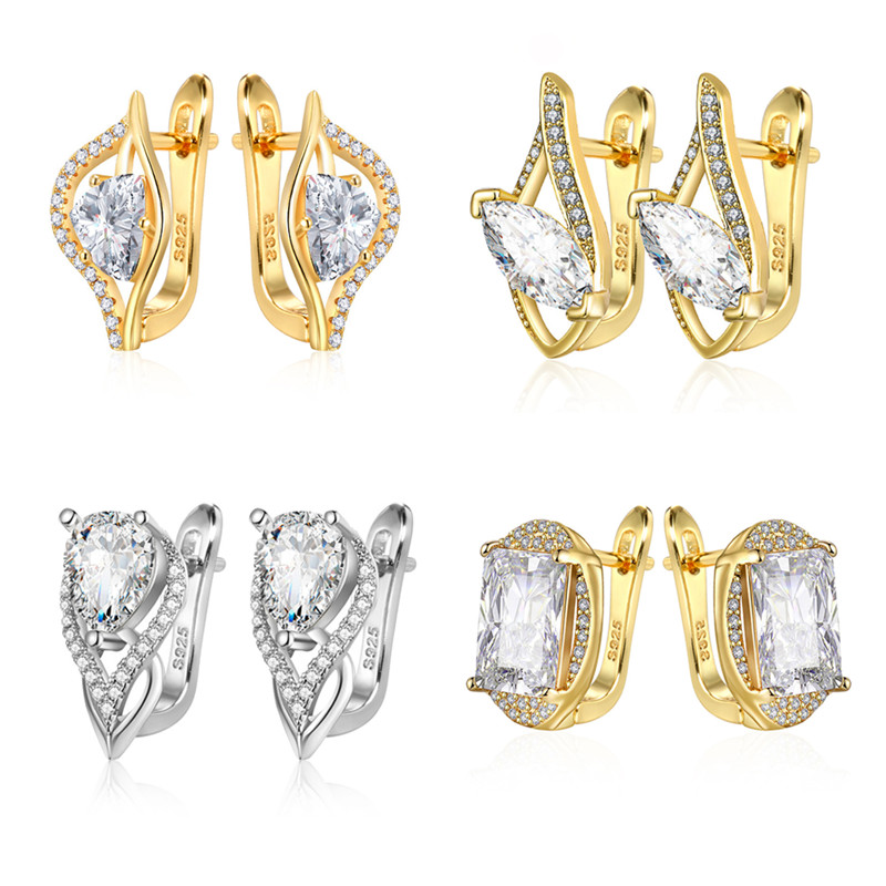 

Olevo south korea TRENDY drop zircon earrings semi-precious copper alloy female earrings gifts festive birthday christm