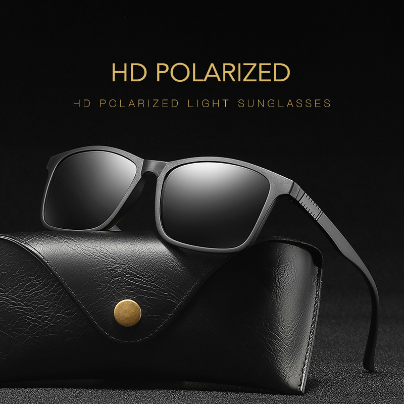 

Men Polarized Sunglasses Vintage Anti-UV Driving Black Goggles Eyewear Rectangle Shades Men Square Oculos masculino Male