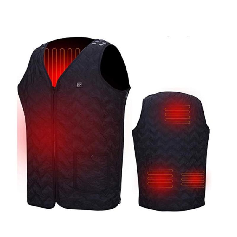 

2020 New Heated Vest Hot Water Vest Winter Outdoor Heated USB Heating Waistcoa Thermal Cmping Hiking Clothing, Black