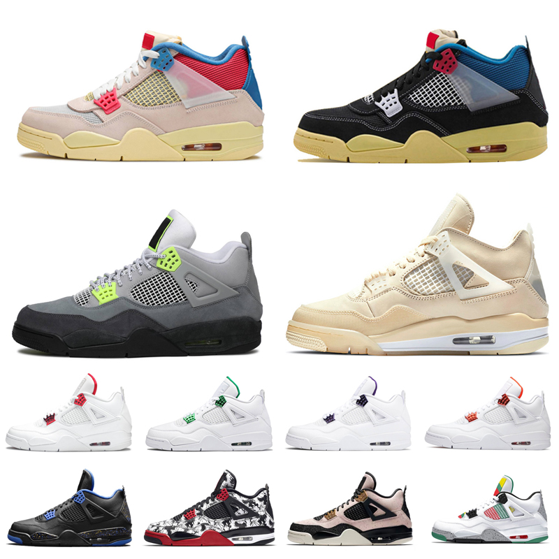 

Union Black GUAVA ICE jumpman 4 4s men basketball shoes sail cement bred neon Lemon Venom Cactus Jack mens trainers outdoor sports sneakers, Encore