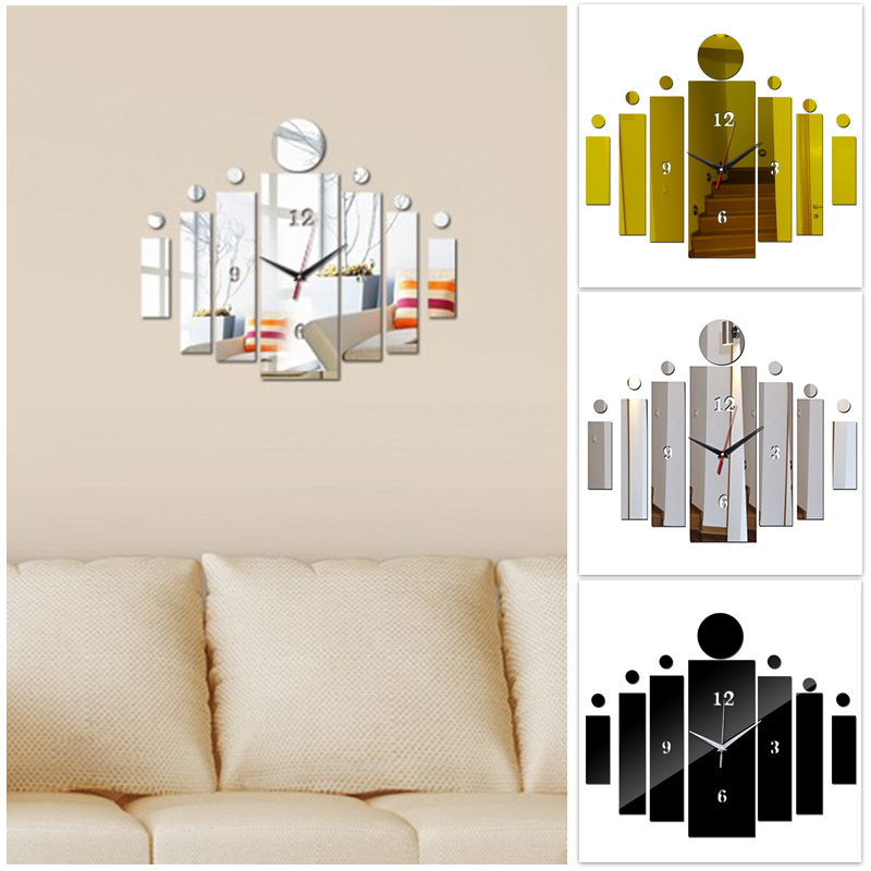 

2020 Modern Elegant Style DIY Creative Acrylic Mirror Wall Clock Sticker Decorating Expanding The Sense Of Living Room Space