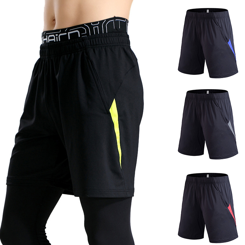 

Sport Shorts Men Running Shorts Jogging Walking Training Gym Short Pants Quick Drying with Pockets Sportwear Running, Red