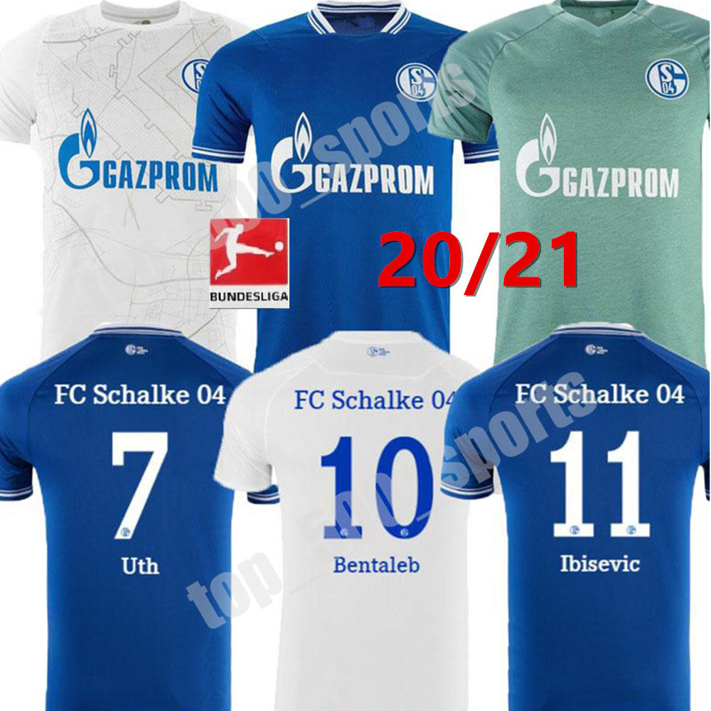 

20 21 Schalke 04 soccer jerseys 2021 2020 Bentaleb Uth OZAN McKennie Caligiuri Raman BENTALEB BURGSTALLER Ibisevic football shirts 3XL 4XL, Away+patch