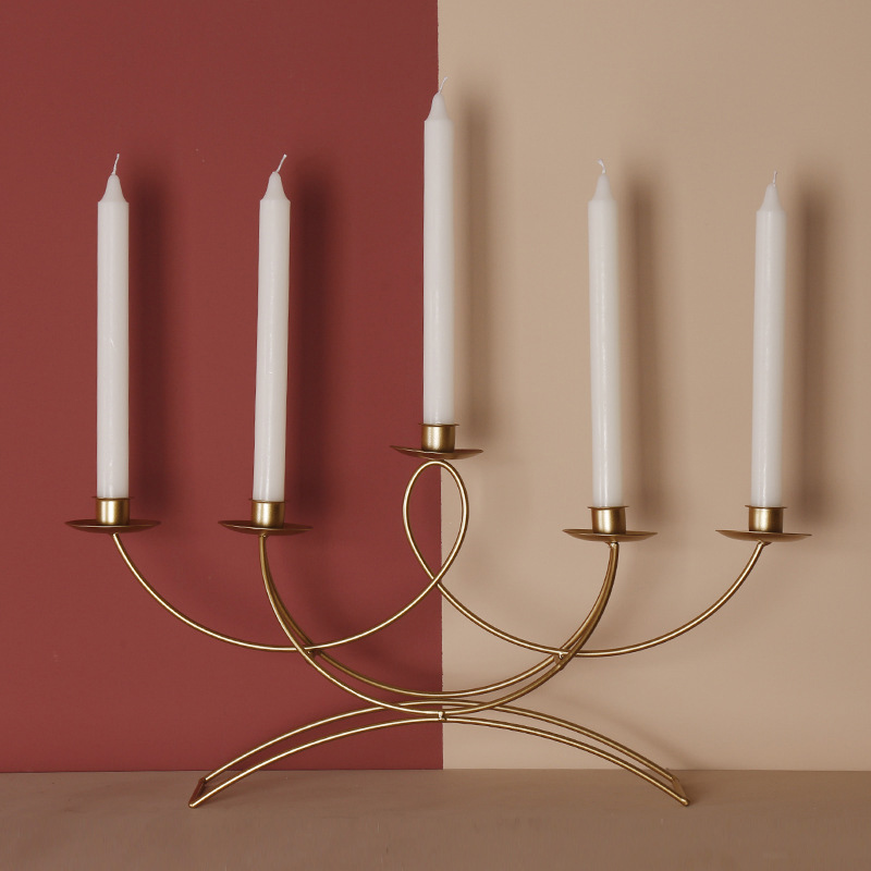 

Nordic Style 3D Candlestick Metal Candle Holder Wedding Centerpiece Candelabra Dinner Home Décor