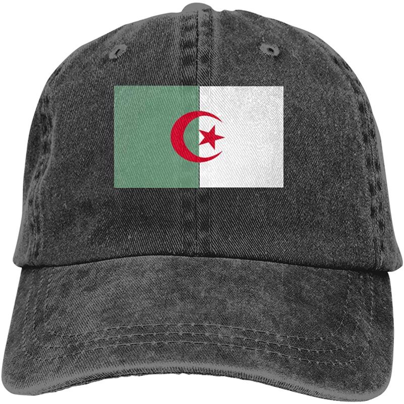 

Algeria Flag Unisex Soft Casquette Cap Vintage Adjustable Baseball Caps, Black