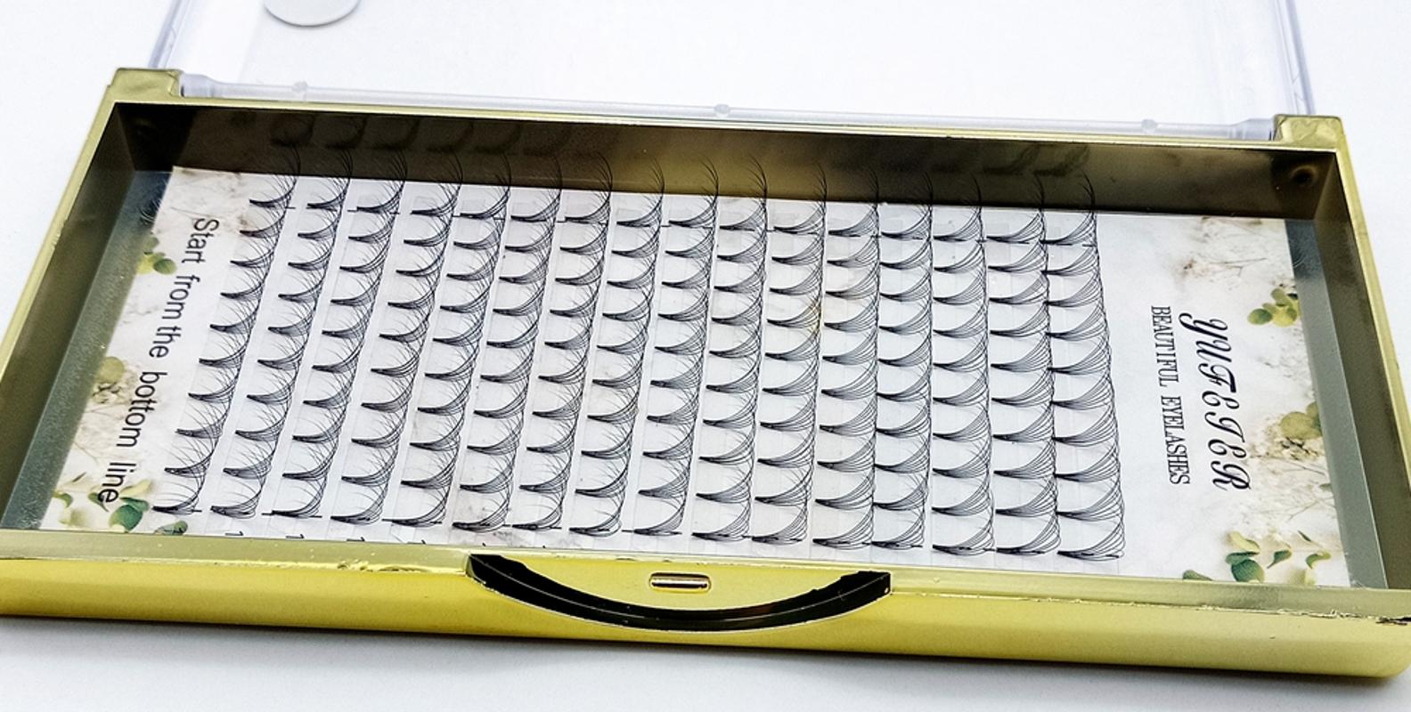 

HBZGTLAD 16 Lines Premade Volume Fans 7D Lash Russian Volume short stem Eyelash Extensions Pre made Lash Extension Faux Mink