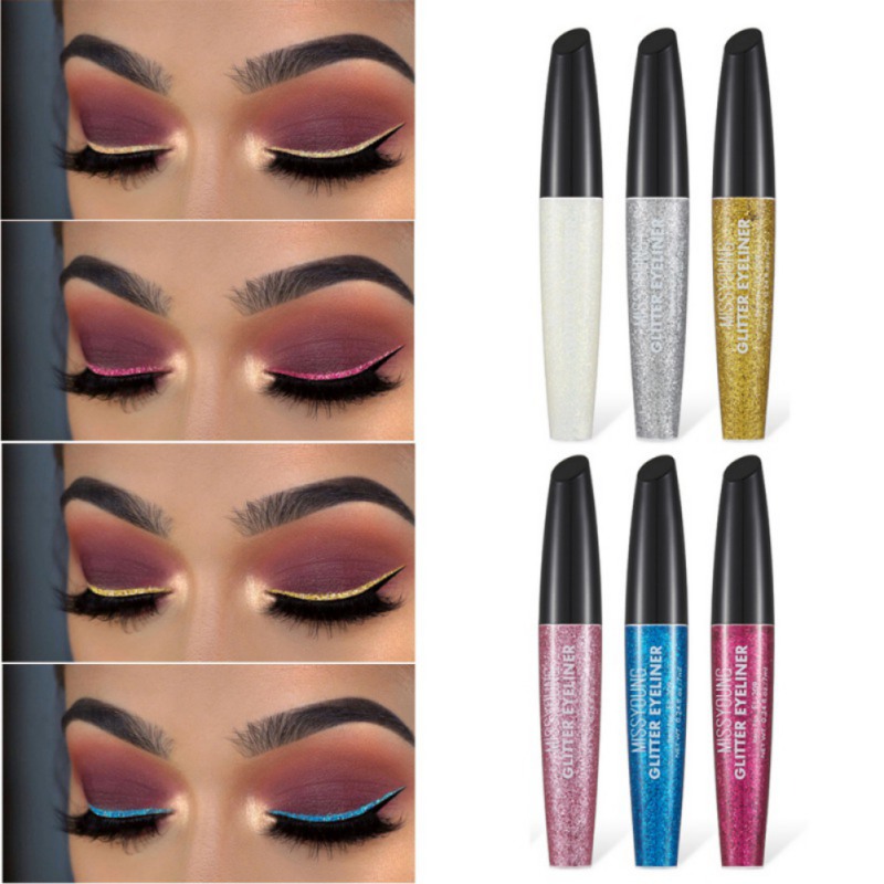 

Sequin Eyeliner Liquid Waterproof Smudge-proof Long-lasting Colorfast Glitter Liquid Eyeliner Makeup Cosmetics, 01