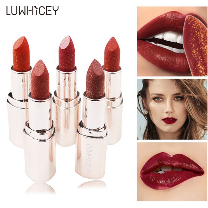 

Little Gold Diamond Lipstick Long-lasting Waterproof Non-stick Cup Glitter Mousse Lipstick Good Use k7, Sky blue