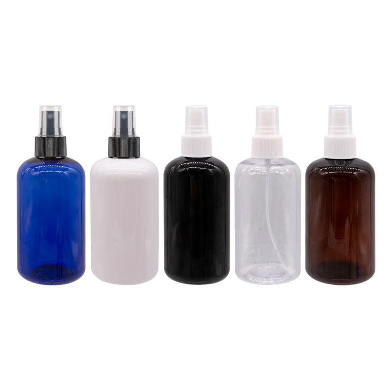 

250ml X 12 Empty Colored Palstic Spray Pump Bottles White Transparent Black Mist Sprayer Container For Liquid Perfume PET Bottle