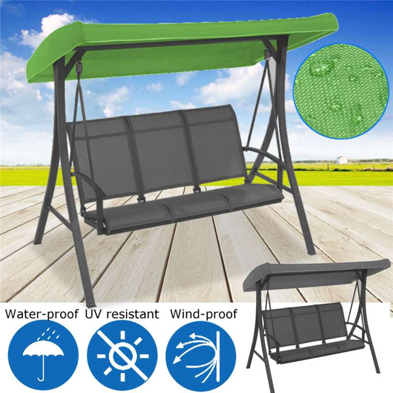 

191x120x23cm Canopy Waterproofed Swing Chair Tent Sunshade Camping Swing Roof Replacement Garden Supplies Fabric Sun Shade, Green