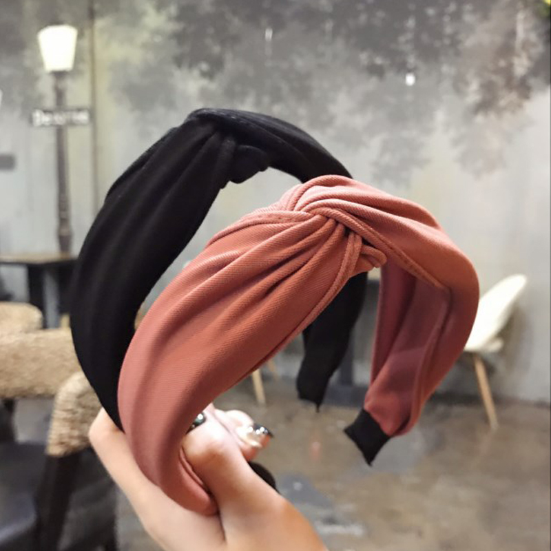 

Women's Headband Classic Solid Cross Knot Hairband Turban Hair Accessories High Quality Hair Hoop