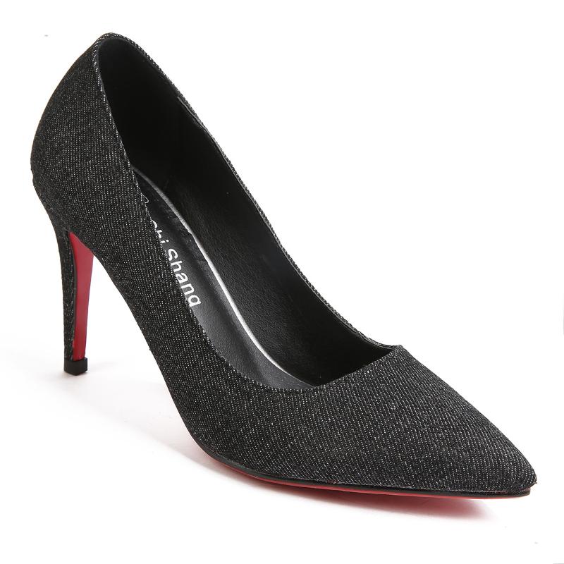 

Spring 2020 new single shoes pointed high with fine with sexy joker 32, 183-47 fashion women's shoes, Black