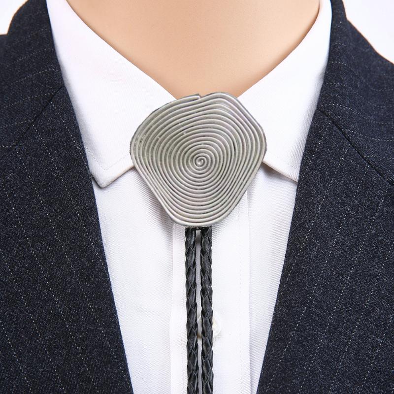 

Neck Ties Cowboy Bolo Tie Hand Fingerprint Zinc Alloy Personality Unisex Screw Leather Collar Cord