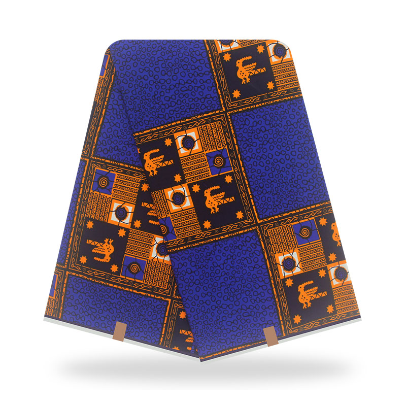 

100% Cotton Blue Print Fabric pagnes africain real wax 6yard wax africain